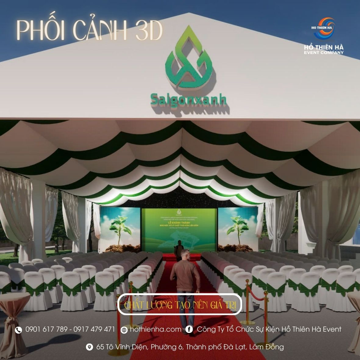 Phối cảnh 3D Lễ khánh thành Nhà máy xử lý rác thải Liên Đầm - Lâm Đồng